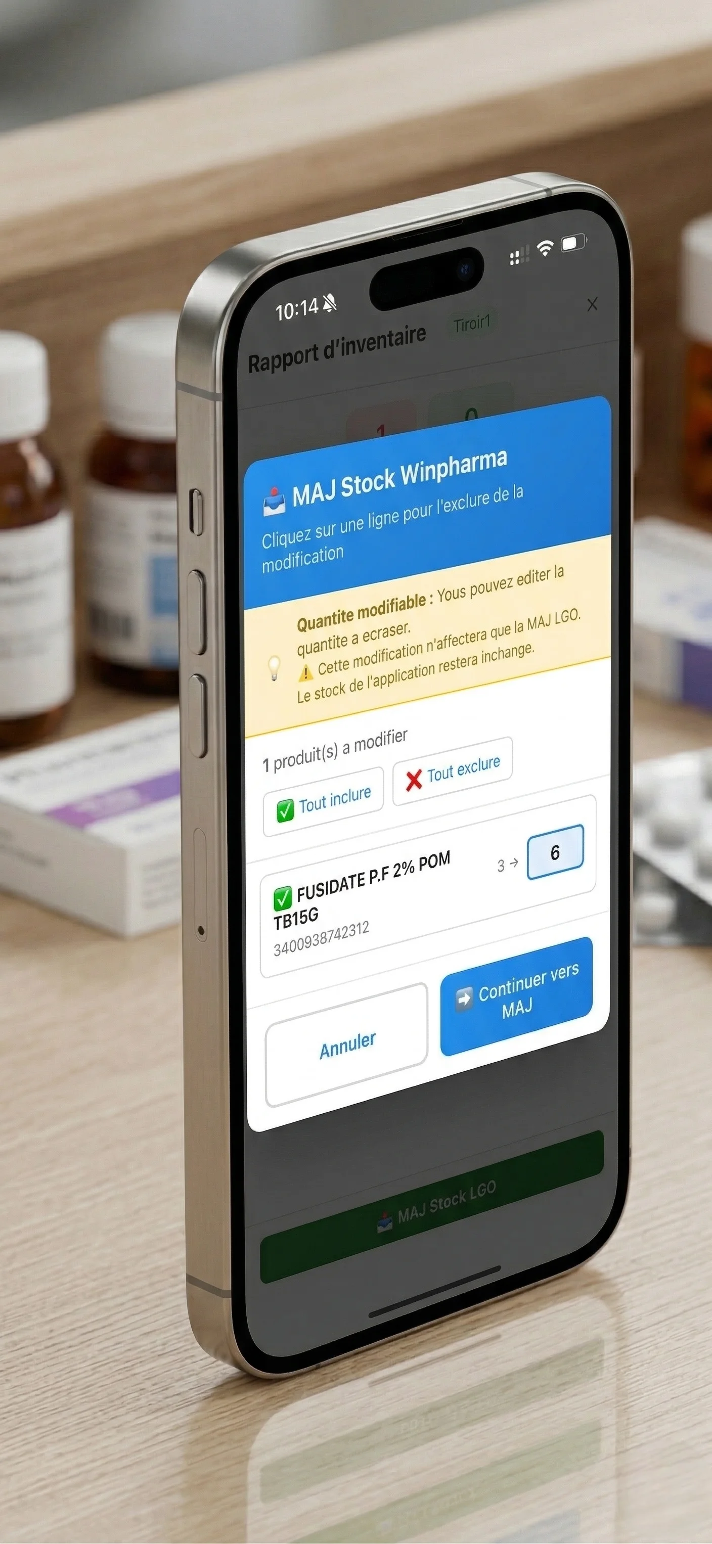 Mise à jour du stock WinPharma en un clic