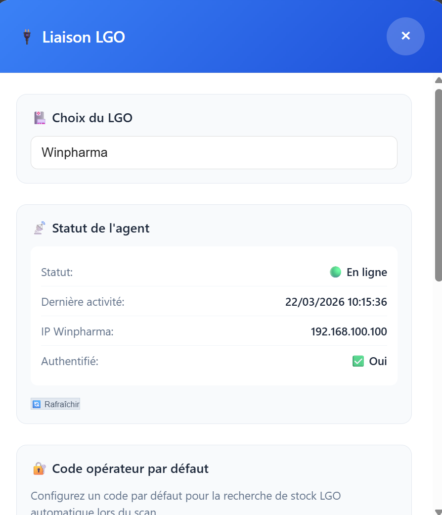 Agent LGO connecté