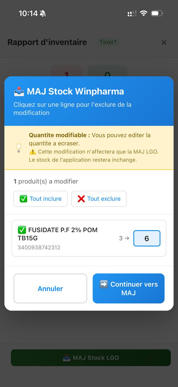 Preview avant MAJ Stock